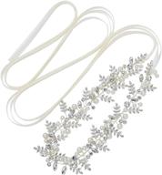 sweetv rose gold & silver rhinestone bridal belt - handmade beaded leaf wedding dress sash for bridesmaids logo