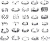 💍 finrezio 30pcs open toe rings set for women and girls – vintage knuckle rings, retro finger jewelry logo