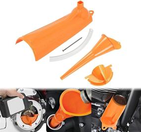 img 3 attached to 🍊 Orange 3-Piece Drip Free Oil Filter Primary Case Oil Fill Funnel Set for Harley Touring Road King Street Glide Sporster Dyna - YHMTIVTU 9-inch Crankcase Oil Fill