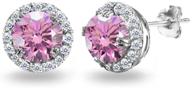 sterling round cut earrings swarovski crystals girls' jewelry logo