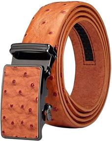 img 4 attached to Premium Ratchet Leather Automatic Buckle Fathers: Stylish and Convenient