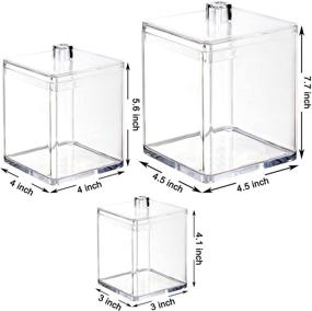 img 2 attached to 🏺 Set of 3 Clear Plastic Apothecary Jars - Youngever 60-Ounce, 30-Ounce, and 15-Ounce, Square Shape