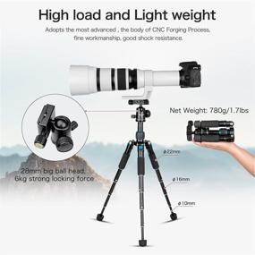 img 2 attached to Koolehaoda Portable Mini Tripod: Compact 20-inch Aluminum Alloy Tabletop Tripod with 360° Ball Head and Bag - Blue