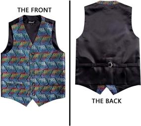 img 1 attached to 👔 Alizeal Paisley Waistcoat for Boys' Suits & Sport Coats - Adjustable Pre Tied Styling