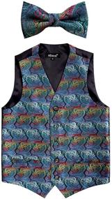 img 3 attached to 👔 Alizeal Paisley Waistcoat for Boys' Suits & Sport Coats - Adjustable Pre Tied Styling