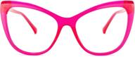 👓 zeelool tr90 oversized cat eye blue light blocking glasses for women - shelby ot414973: stylish computer gaming eyewear logo