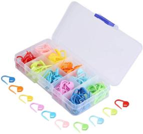 img 4 attached to 🧶 Versatile 150-Piece Stitch Markers Set for Knitting & Crochet: Lock, Count & Organize with Storage Box - 10 Random Color Options