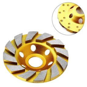 img 2 attached to High-Performance 4-Inch Turbo Diamond Grinding Cup Wheel for Concrete, Stone, and Ceramic Surfaces - Heavy-Duty Angle Grinder Accessory (Yellow)