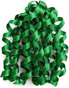 img 4 attached to 🎁 CT CRAFT LLC Curly Bows - Green/Gold Edge Curling Ribbon for Gift Wrapping & Crafts - Self-Adhesive Bows - Christmas & Crafts Ribbon and Bows Set - 6 inches Long (6 Count)