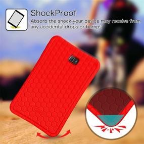 img 2 attached to Red Fintie Silicone Case for Samsung Galaxy Tab A 10.1 (2016 NO S Pen Version) - Shock Proof Cover, Lightweight and Kids Friendly with Anti-Slip, Honeycomb Series