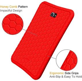 img 1 attached to Red Fintie Silicone Case for Samsung Galaxy Tab A 10.1 (2016 NO S Pen Version) - Shock Proof Cover, Lightweight and Kids Friendly with Anti-Slip, Honeycomb Series