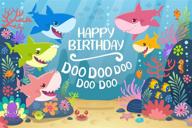 🦈 under the sea happy birthday theme backdrop - gya cartoon cute shark photography background for baby shower, kids party, newborn child, family portrait studio props - 5x3ft logo