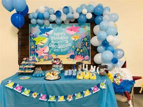 img 3 attached to 🦈 Under The Sea Happy Birthday Theme Backdrop - GYA Cartoon Cute Shark Photography Background for Baby Shower, Kids Party, Newborn Child, Family Portrait Studio Props - 5x3ft