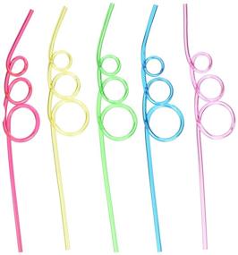 img 1 attached to 🌈 12-Pack Rainbow Crazy Loop Straws - Assorted Colors - Great Value Deal