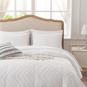 img 2 attached to SLEEPBELLA Queen Size Comforter Set: White Tufted Boho Bedding for Queen Bed - Lightweight & Fluffy, Perfect for All Seasons