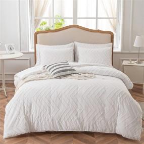 img 4 attached to SLEEPBELLA Queen Size Comforter Set: White Tufted Boho Bedding for Queen Bed - Lightweight & Fluffy, Perfect for All Seasons