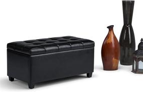 img 4 attached to Simpli Home Storage Ottoman Midnight Furniture for Accent Furniture