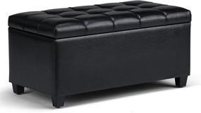 img 3 attached to Simpli Home Storage Ottoman Midnight Furniture for Accent Furniture