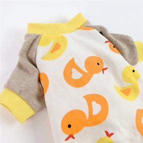 img 2 attached to 🐶 Fitwarm Soft Cotton Dog Pajamas | Cute Duck Pet Clothes for Dogs | Breathable Puppy Onesie | Stretchy Doggie PJS