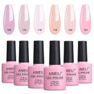 💅 aimeili valentine's day gel nail polish set - 6pcs x 10ml soak off nude pink gel nail polish color kit set 31 logo
