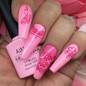 img 2 attached to 💅 AIMEILI Набор геля для ногтей на День святого Валентина - 6 шт. X 10 мл смываемый нюдово-розовый гель-лак для ногтей, набор цветов 31