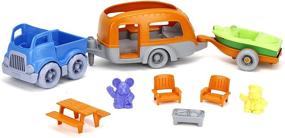 img 2 attached to 🚌 Green Toys RV Camper Set Blue/Orange - Eco-Friendly 10 Piece Pretend Play Toy Vehicle Playset, Made in USA - No BPA, PVC, or Phthalates
