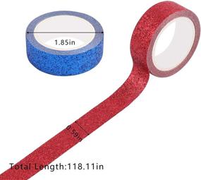 img 2 attached to Sparkling Glitter Washi Tape Kit - Set of 12 Rolls, Colorful Masking Tape for Art, Scrapbooking, Decoration & Crafts (Dark)