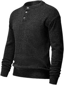 img 3 attached to Crewneck Sweater Knitted Pullover Charcoal Men's Clothing and Shirts