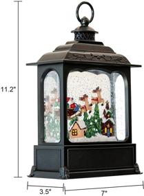 img 3 attached to Eldnacele Musical Snow Globe Lantern 🎅 with Timer: Festive Santa Sleigh Christmas Decoration