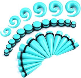 img 4 attached to 👂 BodyJ4You 36 Piece Gauges Kit Ear Stretching 00G-20mm Spiral Tapers Plugs Set - Acrylic Body Piercing Set