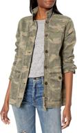 👚 lucky brand camo printed utility jacket for women with long sleeves and button-up design logo