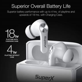 img 2 attached to 🎧 SuperX Bluetooth 5.0 Wireless Earbuds: IPX5 Sweatproof Headset with Mic & TWS Sound - Platinum Silver
