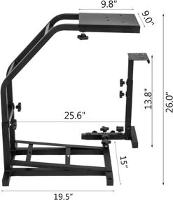 img 3 attached to 🏎️ Height-Adjustable Smarketbuy Racing Wheel Stand - Compatible with Logitech G25, G27, G29, G920 - Driving Simulator Cockpit for Gaming (G25/G27/G29/G920)