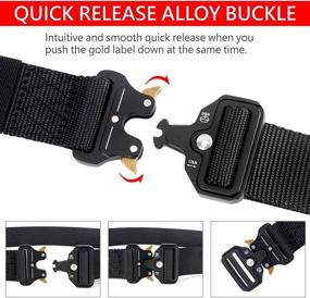 img 3 attached to 🔒 MOZETO Quick Release Tactical Belts: Heavy-Duty Men's Accessories for Military & More