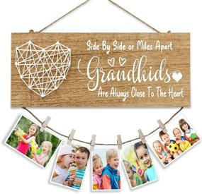 img 4 attached to 👵 Long Distance Grandkids Photo Holder - Grandpa Grandma Grandparents Photo Frame for Grandmother, Granddaughter, Grandson - Pictures Display Board Home Decoration (Light Color)