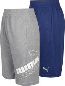 img 2 attached to 👕 PUMA Boys' 2-Pack Performance & Mesh Graphic Logo Short Set