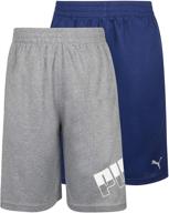 👕 puma boys' 2-pack performance & mesh graphic logo short set logo