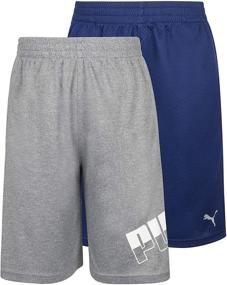 img 3 attached to 👕 PUMA Boys' 2-Pack Performance & Mesh Graphic Logo Short Set