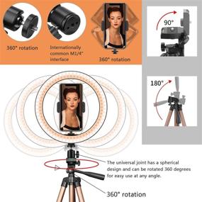 img 1 attached to 📸 10-Inch Selfie Ring Light with Stand, Phone Holder, Remote Shutter, and Camera Tripod – PEYOU LED Ring Light Tripod Ideal for Live Stream, Makeup, TikTok – Compatible with iPhone Camera – Champagne