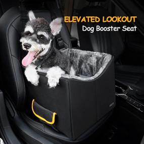 img 3 attached to 🐶 UNICITII Lookout Pet Car Booster Seat for Small Dogs: Comfortable and Safe Ride for Dogs up to 25lbs