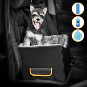 img 4 attached to 🐶 UNICITII Lookout Pet Car Booster Seat for Small Dogs: Comfortable and Safe Ride for Dogs up to 25lbs