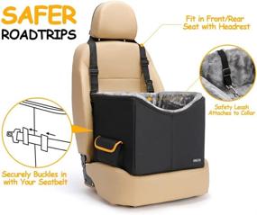 img 1 attached to 🐶 UNICITII Lookout Pet Car Booster Seat for Small Dogs: Comfortable and Safe Ride for Dogs up to 25lbs