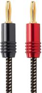 провод для акустических систем monoprice premium braided 14awg с разъемами-бананами, покрытыми золотом - серия affinity, 6 футов, красный/черный - обзор и руководство к покупке логотип