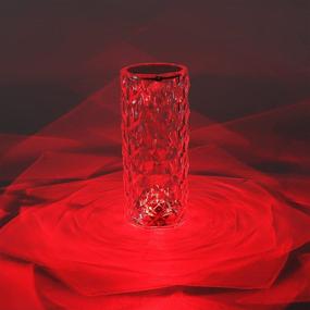 img 2 attached to 💎 Crystal Diamond Color Changing Table Lamp: Touch Control Rose LED Night Light for Ambiance, Bedside and Candlelight Dinner Decoration