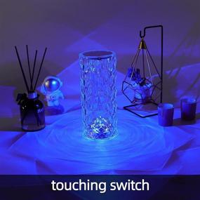 img 3 attached to 💎 Crystal Diamond Color Changing Table Lamp: Touch Control Rose LED Night Light for Ambiance, Bedside and Candlelight Dinner Decoration