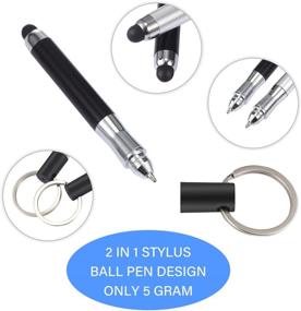 img 2 attached to ⚙️ Convenient 10-Piece Keychain Stylus Pens for Touch Screens - 2-in-1 Silver and Black Mini Stylus Pens