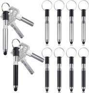 ⚙️ convenient 10-piece keychain stylus pens for touch screens - 2-in-1 silver and black mini stylus pens logo