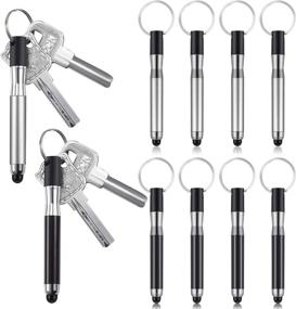 img 4 attached to ⚙️ Convenient 10-Piece Keychain Stylus Pens for Touch Screens - 2-in-1 Silver and Black Mini Stylus Pens