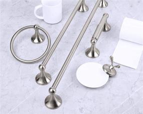 img 3 attached to 🛁 USHOWER Satin Nickel Bathroom Hardware Set, Complete with 24 Inch Bath Towel Bar - 5 Piece Set