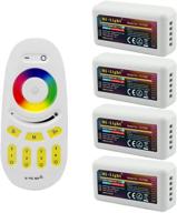 🌈 mi light wireless rgb+w controller kit with 4-zone remote and wi-fi bridge compatibility - 4 controllers for 4ch multicolor rgbw/rgbww led strip lights логотип